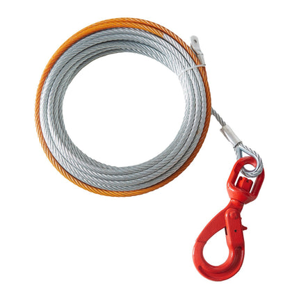 Galvanized Steel Winch Cable 3/8 in x 100 ft, Swivel Hook