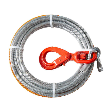 Galvanized Steel Winch Cable 3/8 in x 75 ft, Swivel Hook