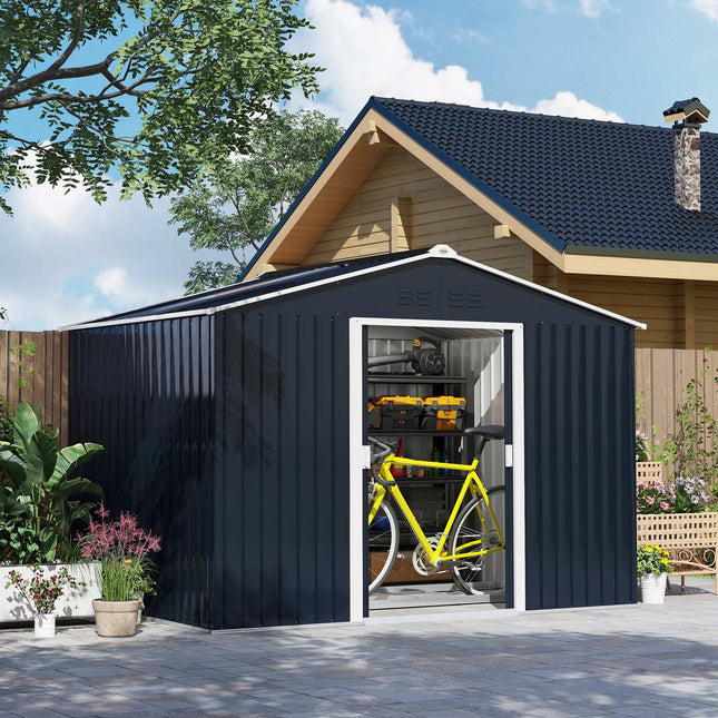 Pozinkovaný ocelový zahradní domek, 4.9 m², odolný povětrnosti a uzamykatelný