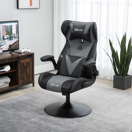 Herní židle, nastavitelná výška, černá/šedá, ergonomický design