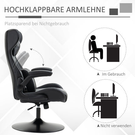 Herní židle, nastavitelná výška, černá/šedá, ergonomický design