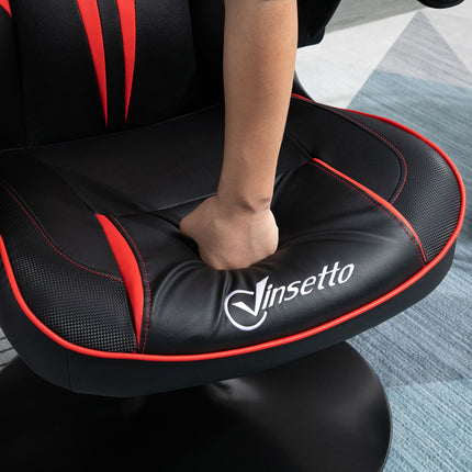 Ergonomická herní židle s houpacím mechanismem, černo-červená ocel