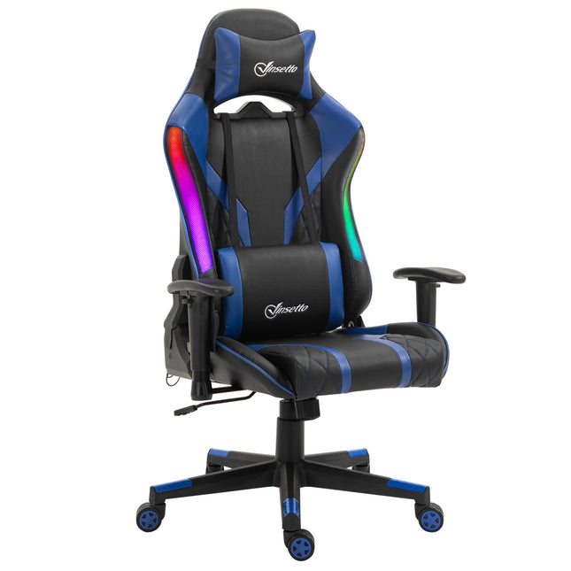 Ergonomická herní židle s LED, nastavitelné područky, vysoké opěradlo