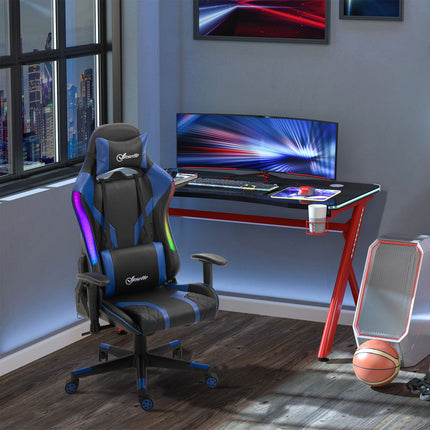 Ergonomická herní židle s LED, nastavitelné područky, vysoké opěradlo