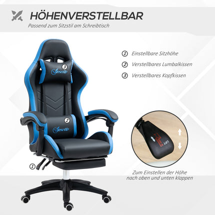 Ergonomická herní židle s bederní opěrkou a podnožkou