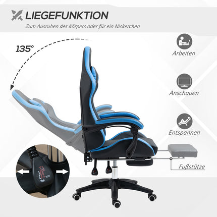 Ergonomická herní židle s bederní opěrkou a podnožkou