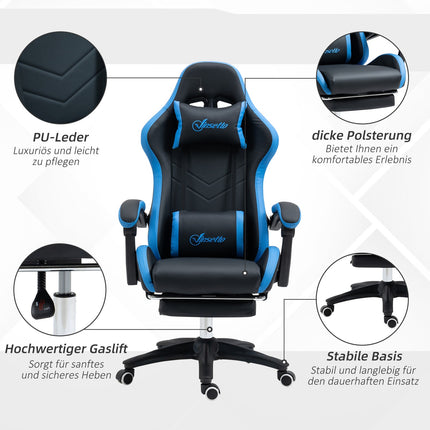Ergonomická herní židle s bederní opěrkou a podnožkou
