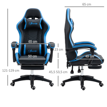 Ergonomická herní židle s bederní opěrkou a podnožkou