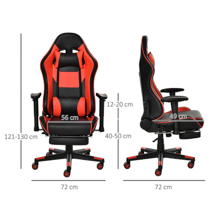 Ergonomická herní židle se sklopnou podnožkou, černá