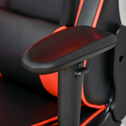 Ergonomická herní židle se sklopnou podnožkou, černá