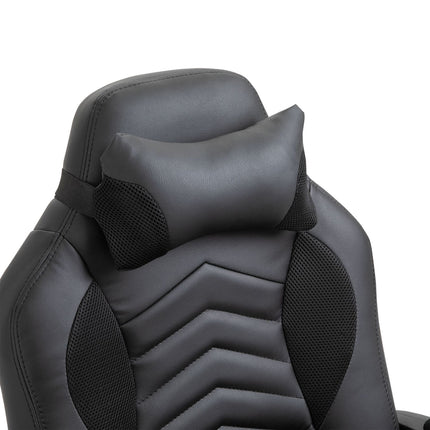 Ergonomické masážní křeslo z černé umělé kůže s vyhříváním a vibracemi