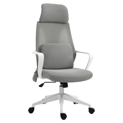 Ergonomická herní židle s masáží, otočná, šedý nylon