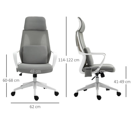 Ergonomická herní židle s masáží, otočná, šedý nylon