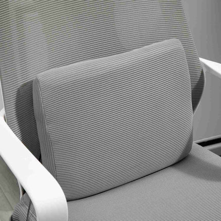 Ergonomická herní židle s masáží, otočná, šedý nylon