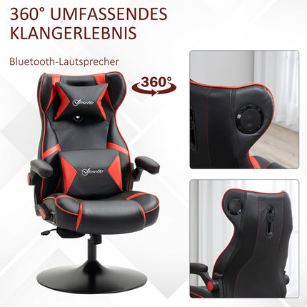 Ergonomic gaming chair with speakers, adjustable height, artificial leather