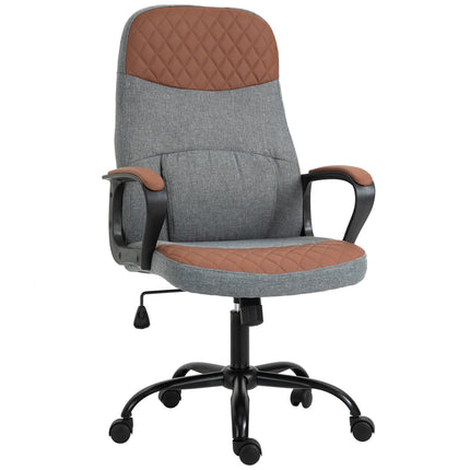 Ergonomická herní židle, otočná kancelářská židle, šedá/hnědá