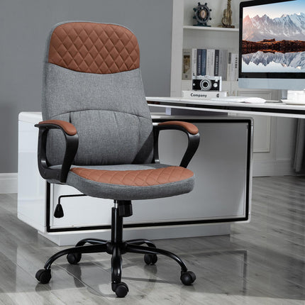 Ergonomická herní židle, otočná kancelářská židle, šedá/hnědá