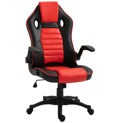 Herní židle racing, ergonomická, nastavitelná, červená a černá
