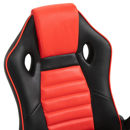 Herní židle racing, ergonomická, nastavitelná, červená a černá