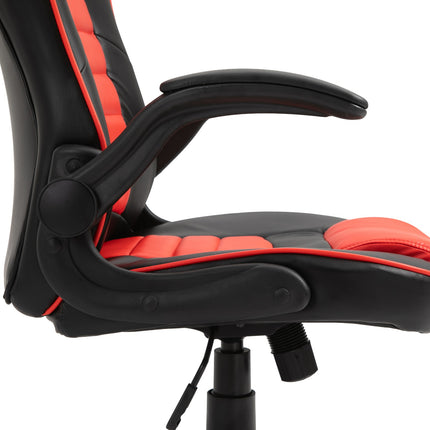 Herní židle racing, ergonomická, nastavitelná, červená a černá