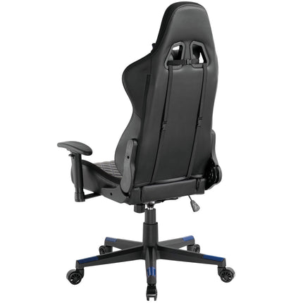 Herní židle s RGB osvětlením, černá/modrá, ergonomický design