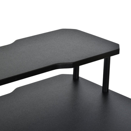 Herní stůl s háčkem na sluchátka, černá ocel a MDF, 120x60x90 cm