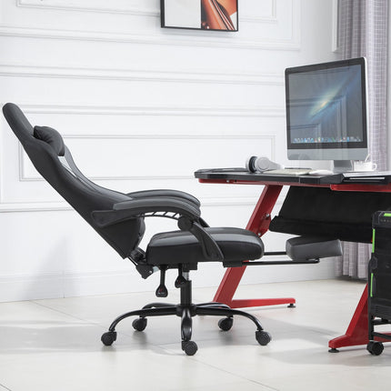 Ergonomická herní židle, nastavitelná opěrka hlavy a bederní opěrka