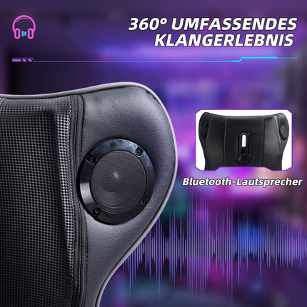 Ergonomic gaming chair with rocker, speaker, 120 kg capacity