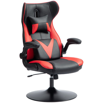 Ergonomická herní židle s houpacím mechanismem, výškově nastavitelná, černá/červená