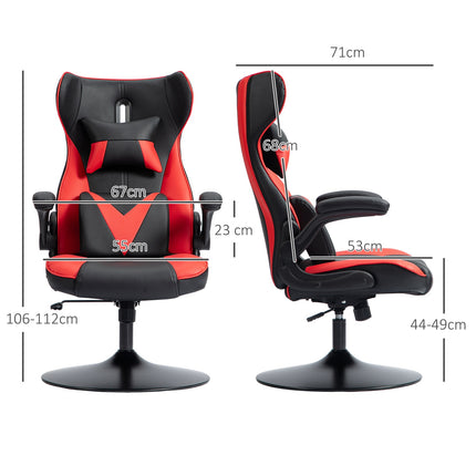 Ergonomická herní židle s houpacím mechanismem, výškově nastavitelná, černá/červená