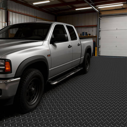 Garage Floor Roll Mat, 4 x 25 Ft, 3 Mm Rubber, Black