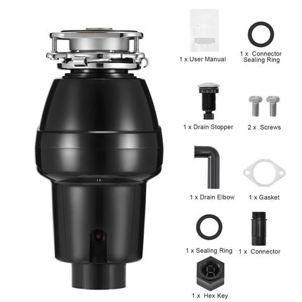 Garbage Disposal 1/2 HP, Continuous Feed, 3-Bolt