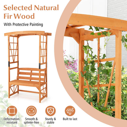 Zahradní pergola s lavicí pro 2 osoby, 6.2 Ft, jedlové dřevo