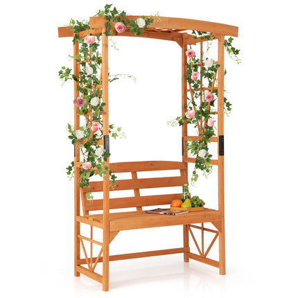 Zahradní pergola s lavicí pro 2 osoby, 6.2 Ft, jedlové dřevo