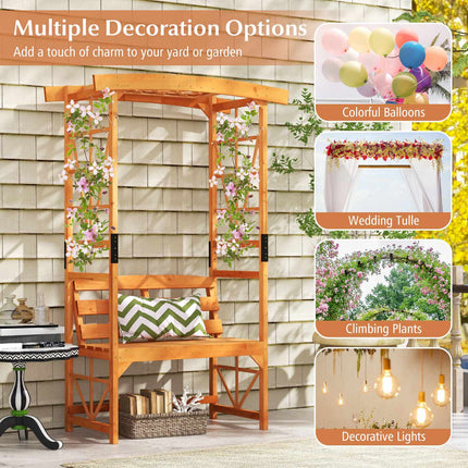 Zahradní pergola s lavicí pro 2 osoby, 6.2 Ft, jedlové dřevo