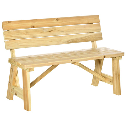 Garden bench 2-seater with backrest, capacity 220 kg