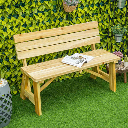 Garden bench 2-seater with backrest, capacity 220 kg