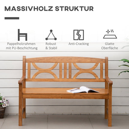 2místná zahradní lavice, topolové dřevo, přírodní povrch