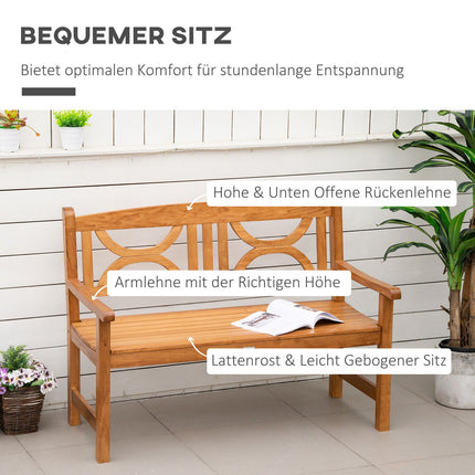 2místná zahradní lavice, topolové dřevo, přírodní povrch