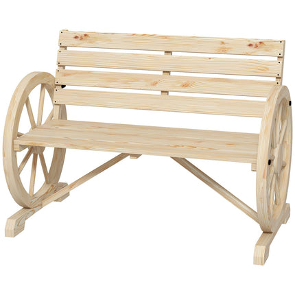 Zahradní lavice, dvoumístná, design vozového kola
