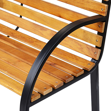 2místná zahradní lavice, ocel a borovice, 122x60x83 cm