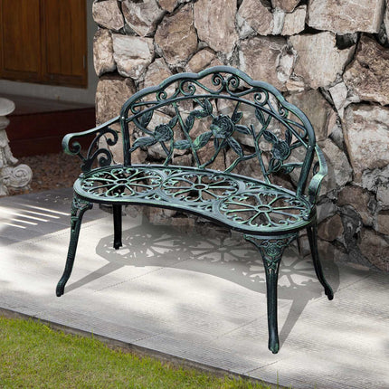 2místná kovová zahradní lavice – 100 x 54 x 78 cm