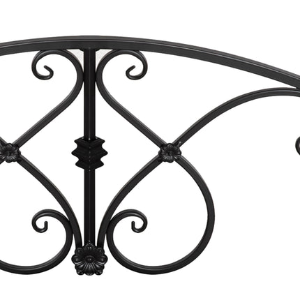 Zahradní můstek s bezpečnostním zábradlím, kov, černá, 102x48x49 cm
