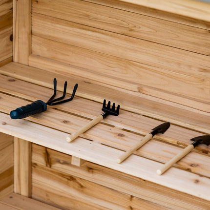 Outdoor garden cabinet with base & shelves - 83x40x92 cm