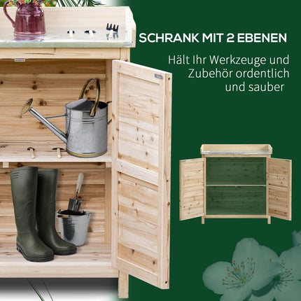 Outdoor garden cabinet with base & shelves - 83x40x92 cm