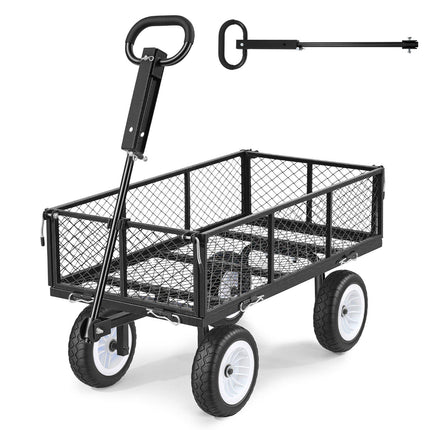 Garden Cart 900 lb, Steel Utility Wagon, 10-Inch Tires