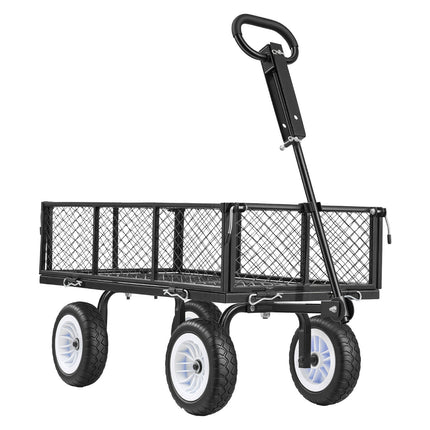 Garden Cart 900 lb, Steel Utility Wagon, 10-Inch Tires