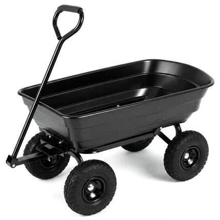 Garden Cart with 75L Tilting Bed, 300kg Capacity, Black
