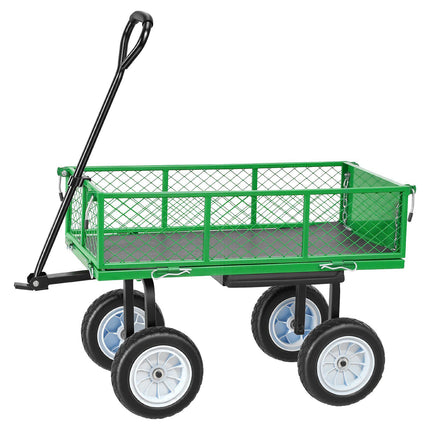 Garden Cart with Seat, 500 lb Capacity, 10 in PU Tires