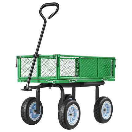 Garden Cart with Seat, 500 lb Capacity, 10 in PU Tires